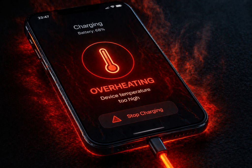 Carregar o Celular até 100 por cento Faz Mal? Mitos e Verdades sobre Bateria celular esquentando durante carregamento mostrando risco para bateria