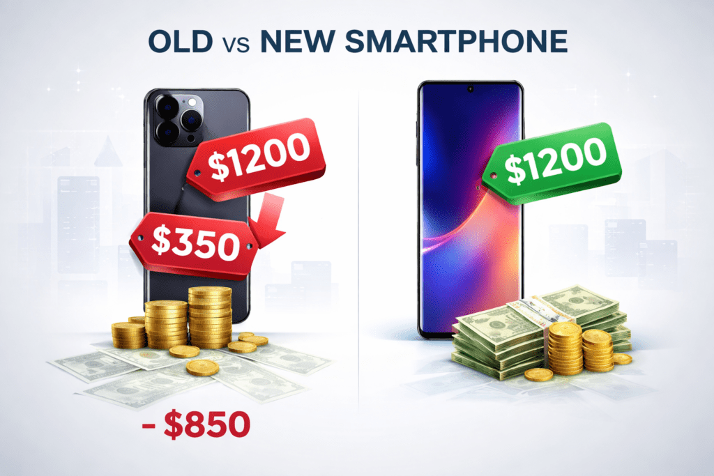 Vale a Pena Trocar de Celular Todo Ano? comparacao celular antigo vs novo custo.jpg